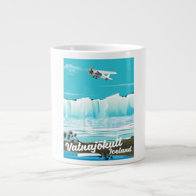 Taza De Café Grande Afiche de viaje de Vatnajökull (Frente)