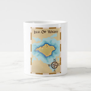 Taza De Café Grande Afiche de viaje del mapa de la Isla del Tesoro