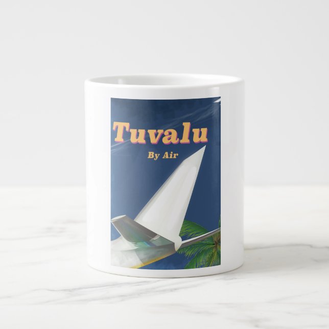 Taza De Café Grande Afiche de viaje estilo Vieja de Tuvalu (Frente)