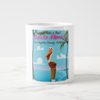 Taza De Café Grande Afiche de viaje retro del Personalizado de Santa M