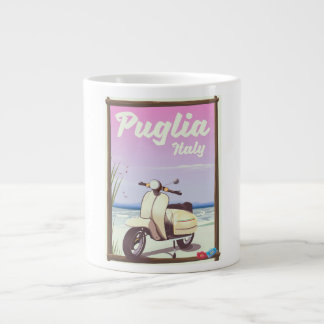 Taza De Café Grande Afiche de viajes de Apulia Italia.