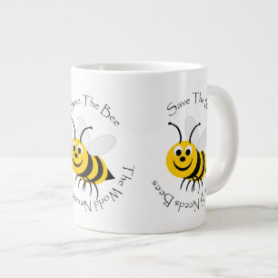 Taza De Café Grande Ahorre el diseño de la abeja