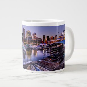 Taza De Café Grande Al Atardecer - canoas de Canoas en la puesta del