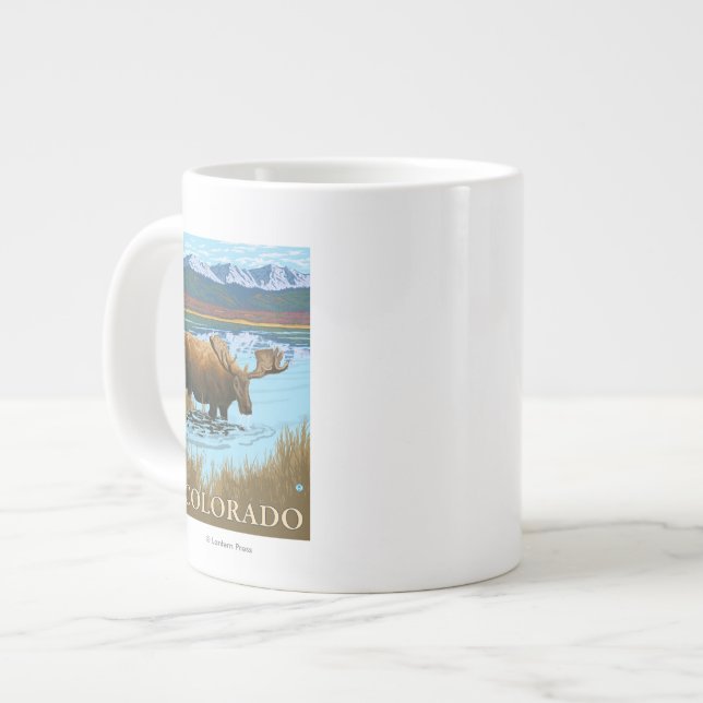 Taza De Café Grande Alces DrinkingColorado (Izquierda)