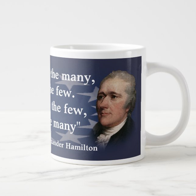 Taza De Café Grande Alexander Hamilton cita sobre dar el poder (Derecha)