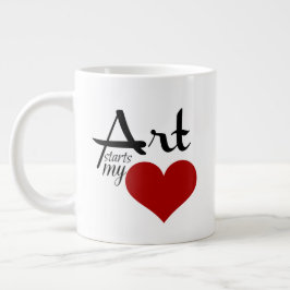 Taza De Café Grande Aliste para personalizar COMIENZO del ARTE de la