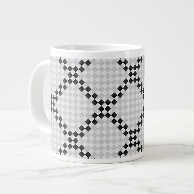 Taza De Café Grande Almohadilla de ajedrez (Izquierda)