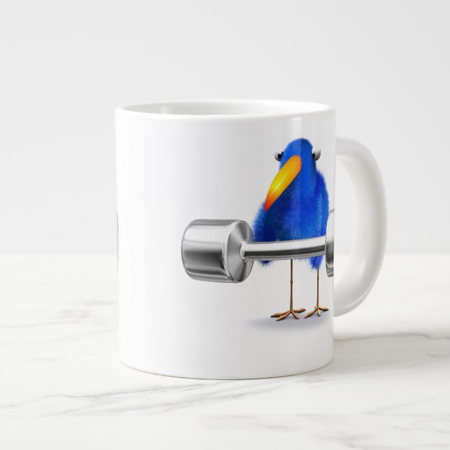 Taza De Café Grande Almohadillado azul 3d (Derecha)