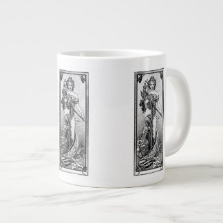 Taza De Café Grande Alphonse Mucha Flores rotas