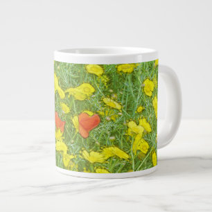 Taza De Café Grande Amapolas de la acuarela