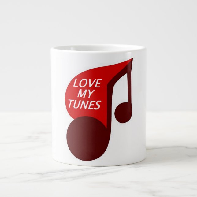 TAZA DE CAFÉ GRANDE AMAR MIS TUNES (Frente)