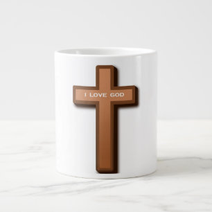 TAZA DE CAFÉ GRANDE "AMO A DIOS" CRUZ