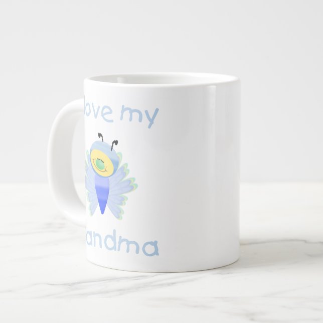 Taza De Café Grande Amo a mi abuela (el muchacho flutterby) (Izquierda)