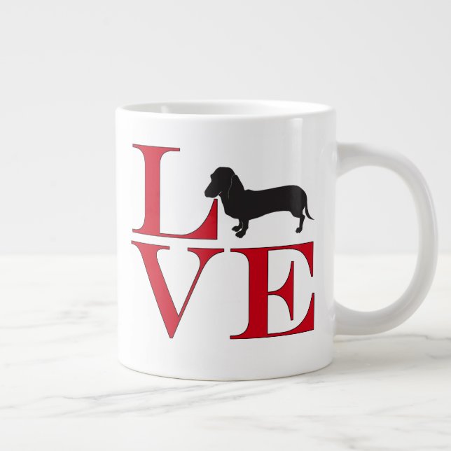 Taza De Café Grande Amo Dachshunds (Derecha)