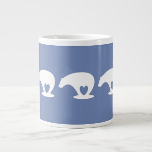 Taza De Café Grande Amor del oso polar, en azul del wedgewood