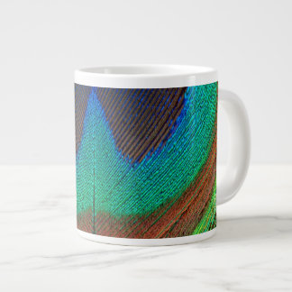 Taza De Café Grande Animal - Pájaro - Pluma de pavo real