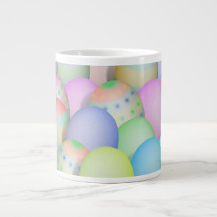 Taza De Café Grande Antecedentes de Huevos de Pascua Coloridos