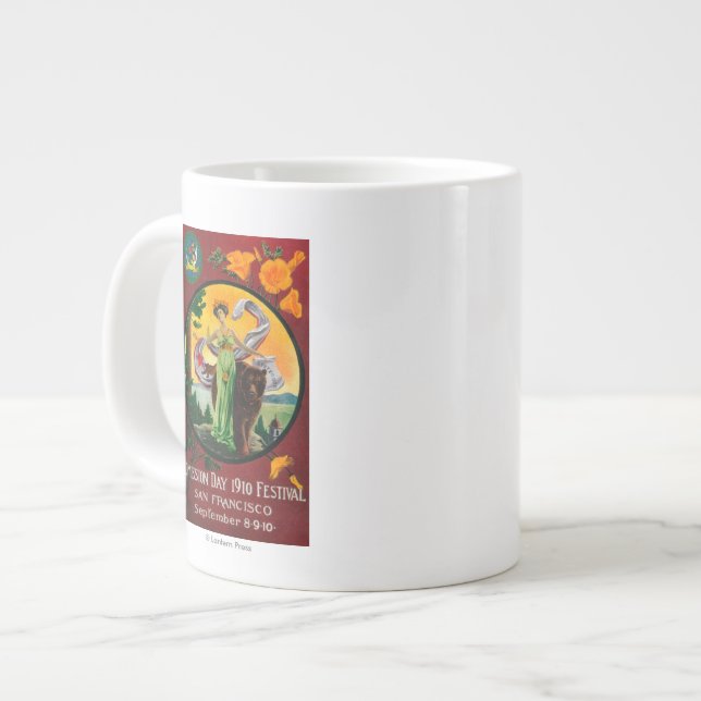 Taza De Café Grande Anuncio del día de admisión, festival del estado (Izquierda)