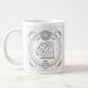 Taza De Café Grande Aquarius Zodiac Personalizado Birthday Mug