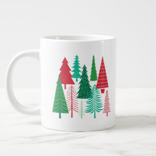 Taza De Café Grande árboles navideños contemporáneos