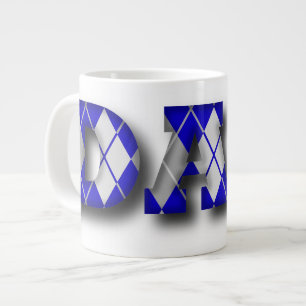 Taza De Café Grande Argyle Dad Blue and Grey