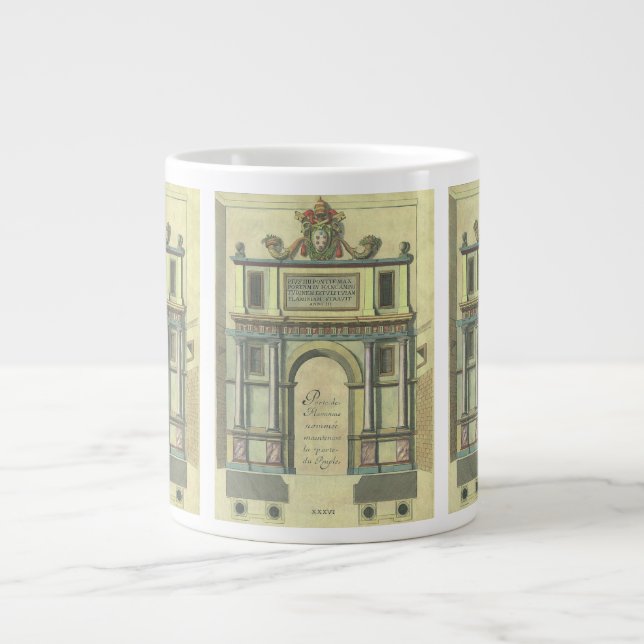 Taza De Café Grande Arquitectura renacentista de entrada de puerta de  (Frente)