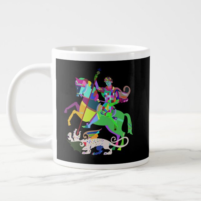 Taza De Café Grande Art Deco St George la capa del dragón (Izquierda)