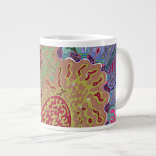Taza De Café Grande Arte abstracto "coral"