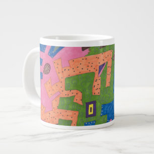 Taza De Café Grande Arte abstracto de "Vida salvaje"