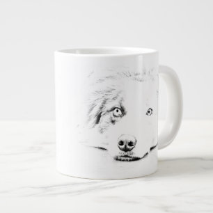 Taza De Café Grande Arte australiano del perro de pastor