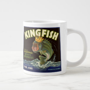 Taza De Café Grande Arte de etiqueta de lata de producto vintage, King