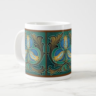 Taza De Café Grande Arte Mayólica Granada Azul