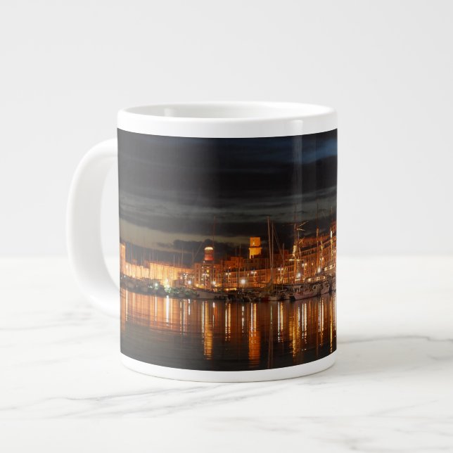 Taza De Café Grande Asalte el puerto enorme de Marsella - de Le vieux (Izquierda)