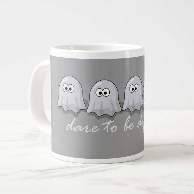 Taza De Café Grande Atrévete a ser diferentes fantasmas (Izquierda)