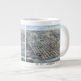 Taza De Café Grande Austin, Texas Antique Aerial City Map de 1873