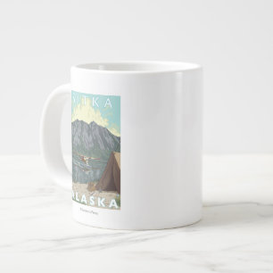 Taza De Café Grande Avión y pesca - Sitka, Alaska de Bush