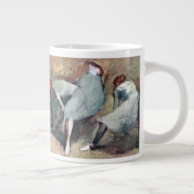 Taza De Café Grande Bailarinas atándose los zapatos por Edgar Degas (Derecha)