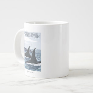 Taza De Café Grande Ballenas #1 - Whidbey, Washington de la orca