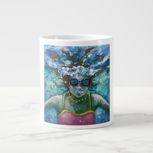 Taza De Café Grande Bañarse bajo el agua (Frente)