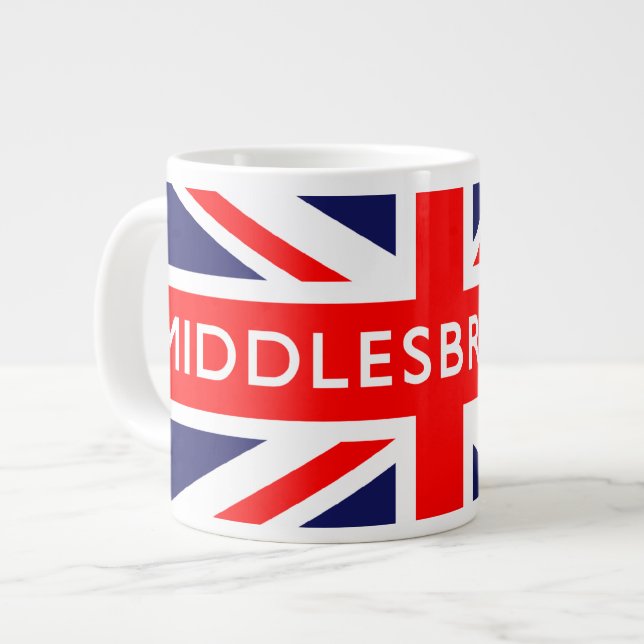 Taza De Café Grande Bandera británica de Midlesbrough (Izquierda)