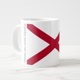 Taza De Café Grande Bandera de Alabama y Motto Mug