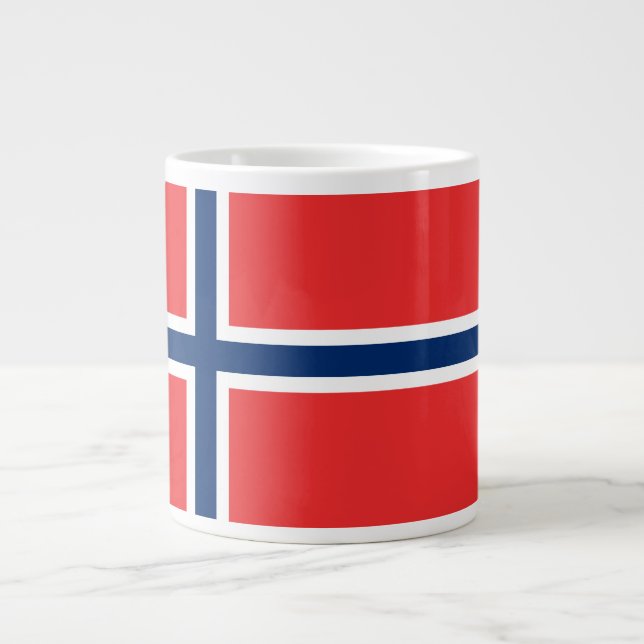 Taza De Café Grande Bandera de Noruega (Frente)