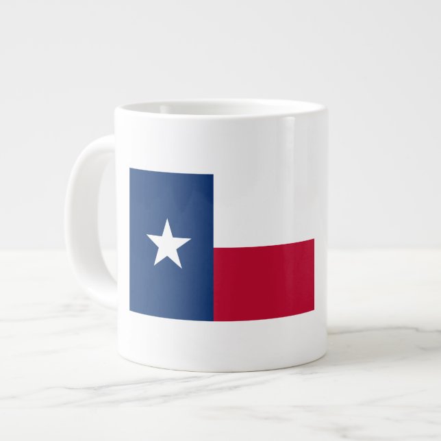 Taza De Café Grande Bandera de Tejas (Izquierda)