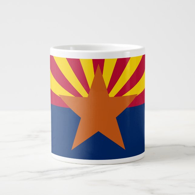 Taza De Café Grande Bandera del estado de Arizona (Frente)