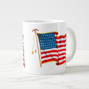 Taza De Café Grande Bandera estadounidense patriótica vintage, cuatro 