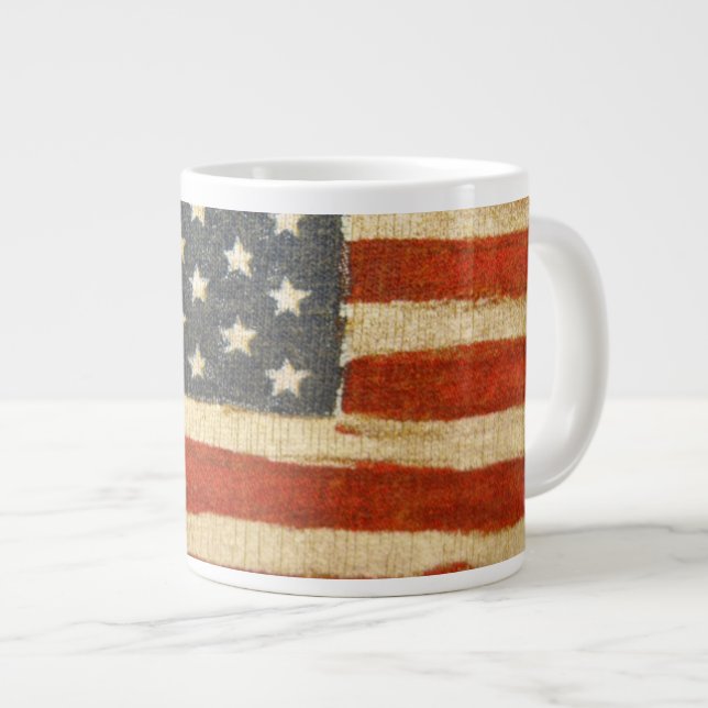 Taza De Café Grande Bandera norteamericana de la gloria vieja (Derecha)