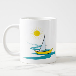 Taza De Café Grande Barca de vela