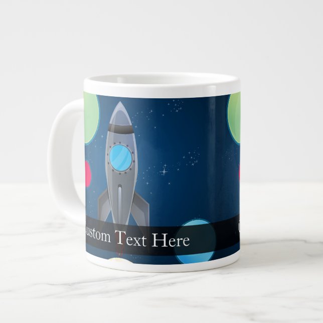 Taza De Café Grande Barco de cohetes del espacio ultraterrestre (Izquierda)