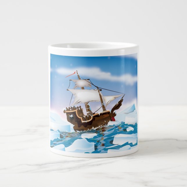 Taza De Café Grande Barco para romper el hielo (Frente)