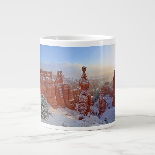 Taza De Café Grande Barranco de Bryce - nevada de la mañana (Frente)